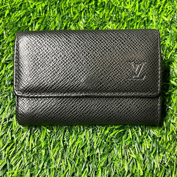 Vintage 2000s Louis Vuitton Tiara Noir Leather 6 Key Case Wallet - Picture 1 of 9